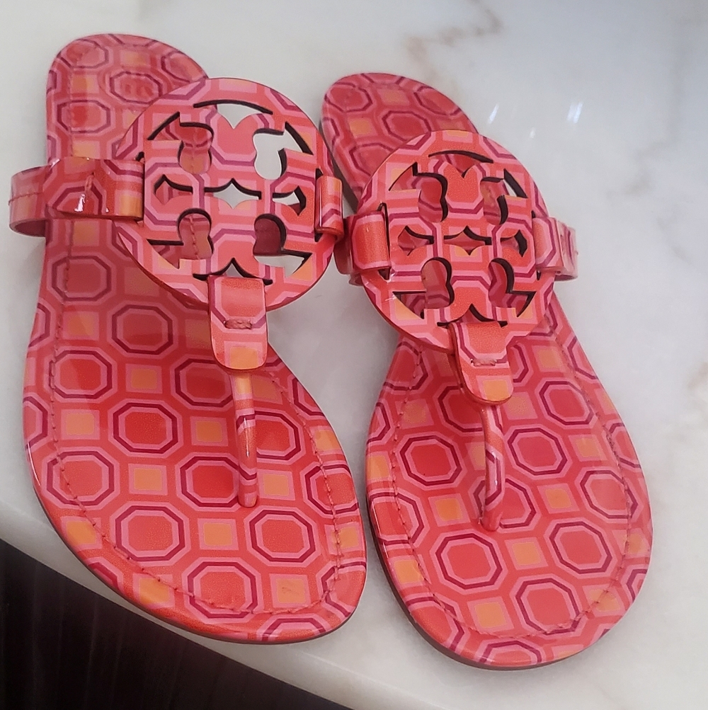 Tory Burch Vibrant Pink and Orange Sandals
